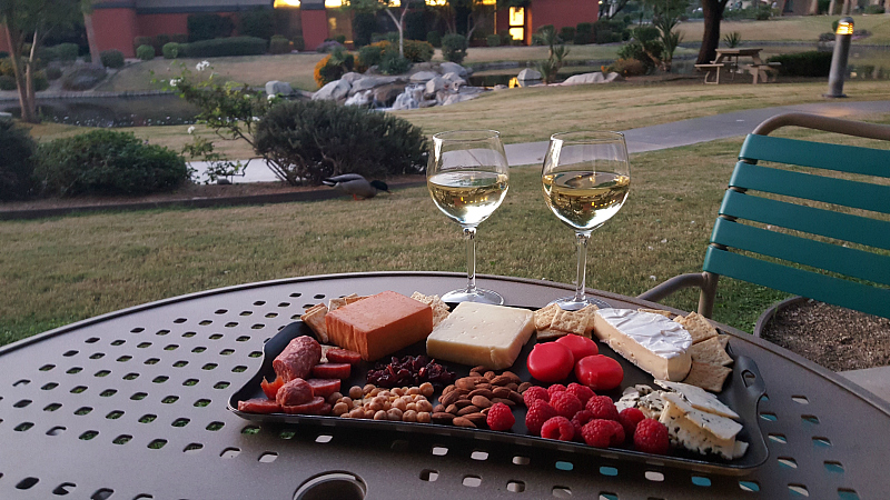 cheese and wine for a relaxing Indio vacation