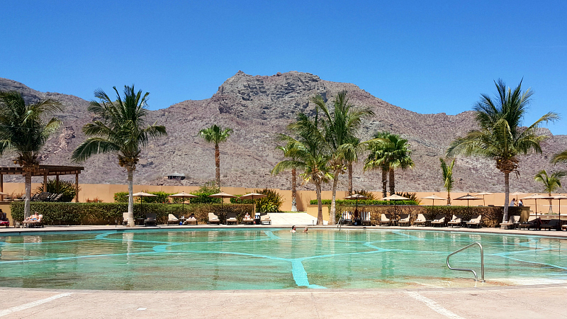 Mountain view from the Villa del Palmar pool