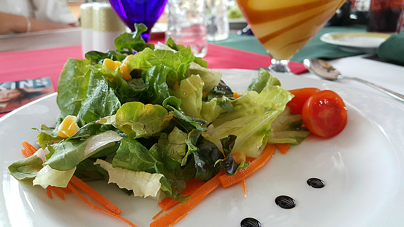 Salad to start at Villa Del Palmar Loreto luxury all inclusive Mexican resort