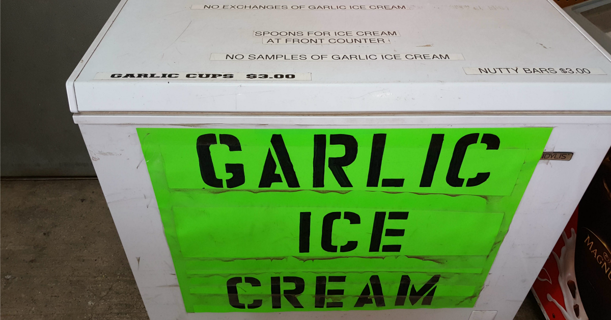 1 gilroy vacation garlic ice cream